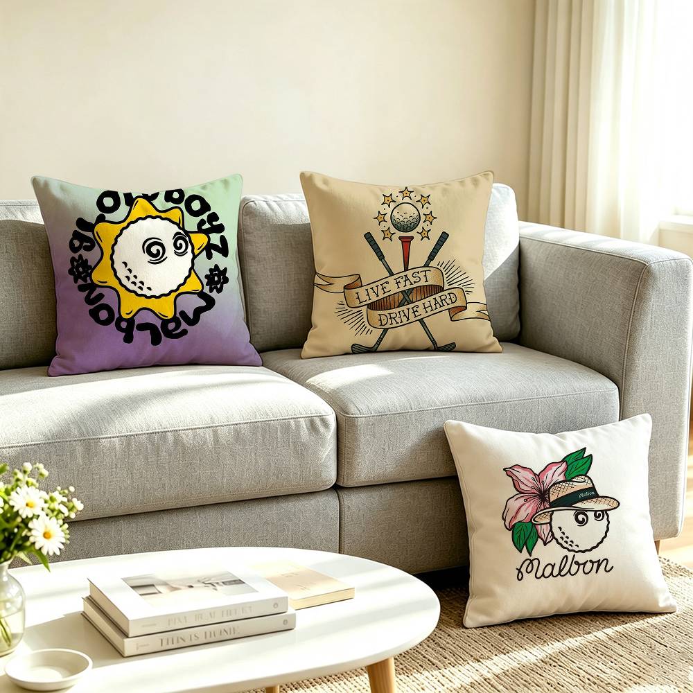 Home Textiles Logo - M-Malbon Golf Logolu Kare Çift Taraflı