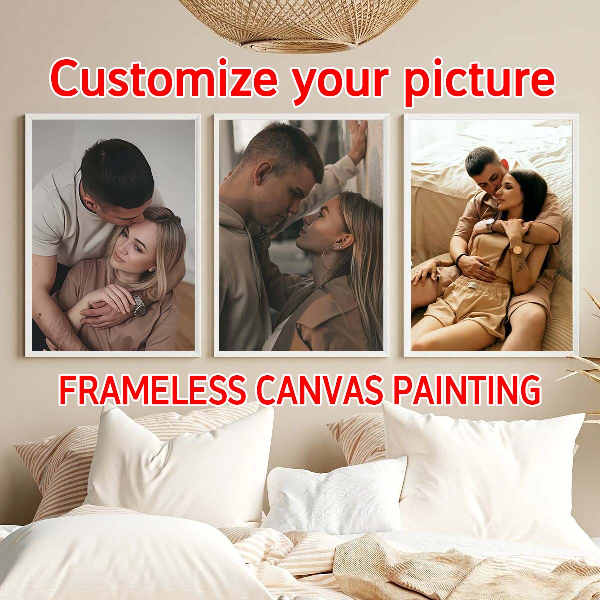 Textiles For Home - Üçlü Tablo - 2D Özel Fotoğraf