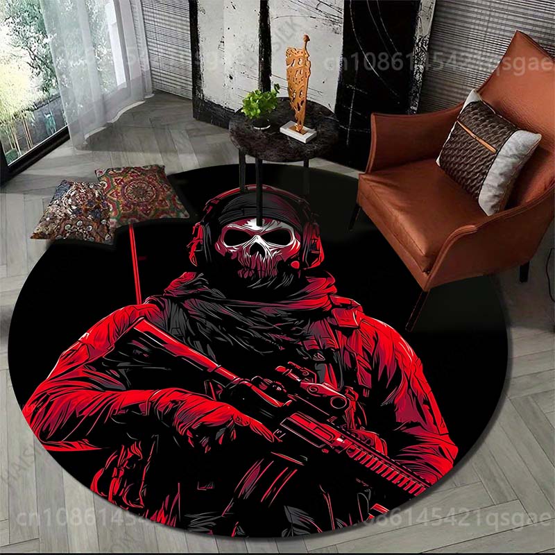 Home Textiles Images - Çoklu Boyutlarda Kafatası Maskalı Asker Baskılı