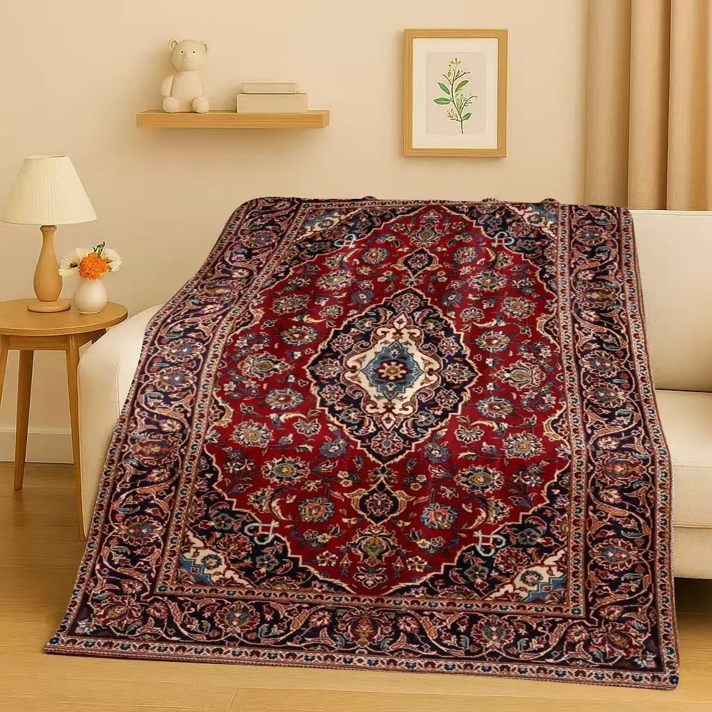 Home Textiles Turkey - 3D Lüks Pers Desenli Bohem Flanel