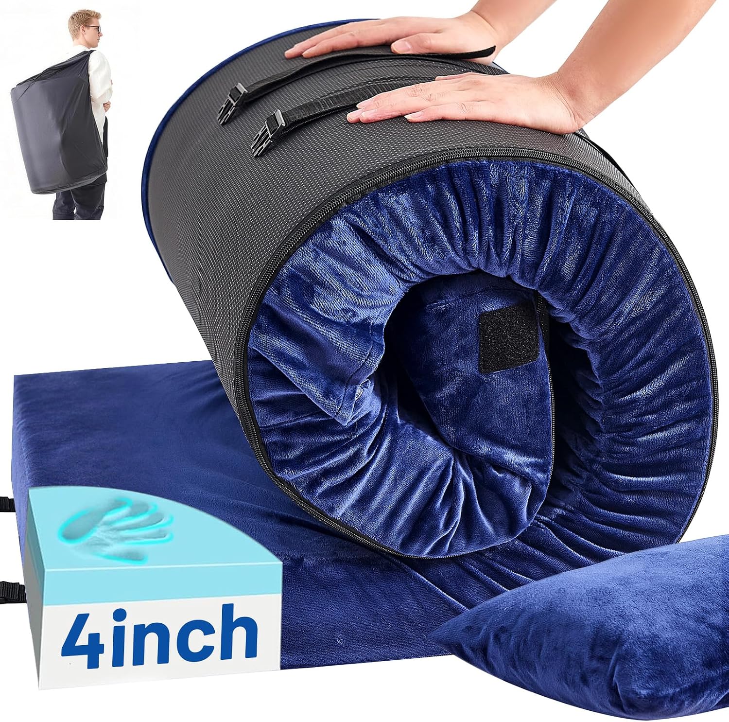 Memory Foam Topper - Hafızalı Köpük Kamp Şiltesi Yastıklı -