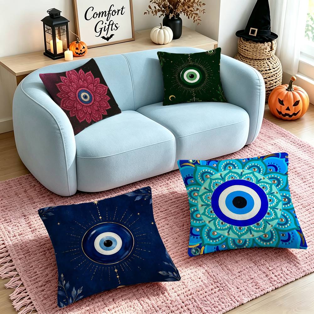 Home Textiles Turkey - Türkiye Nazar Boncuklu Şanslı Kare Çift
