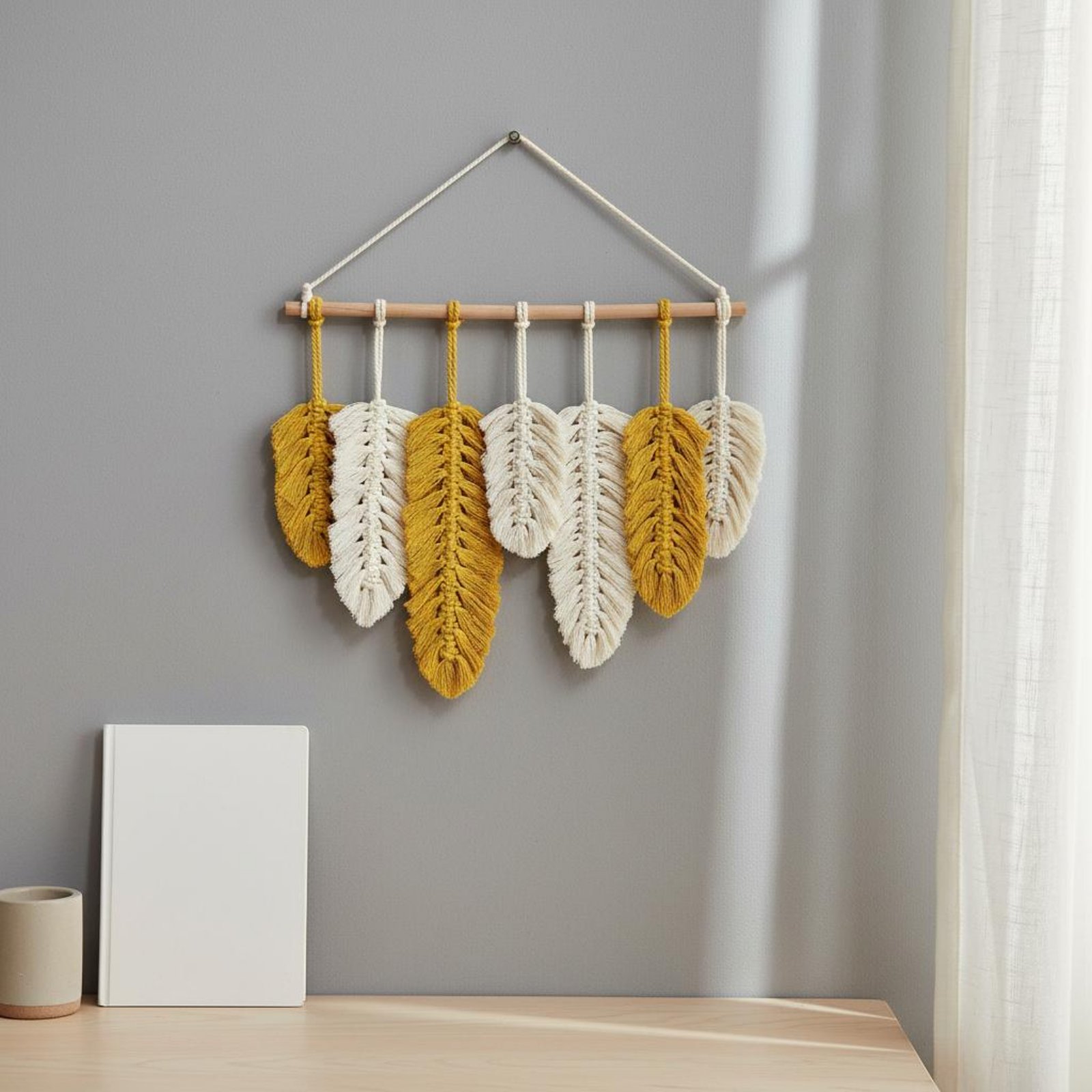 Makrome Tüy Duvar Süsü El Yapı - Home Textiles & Furnishings incelemesi ve fiyatı