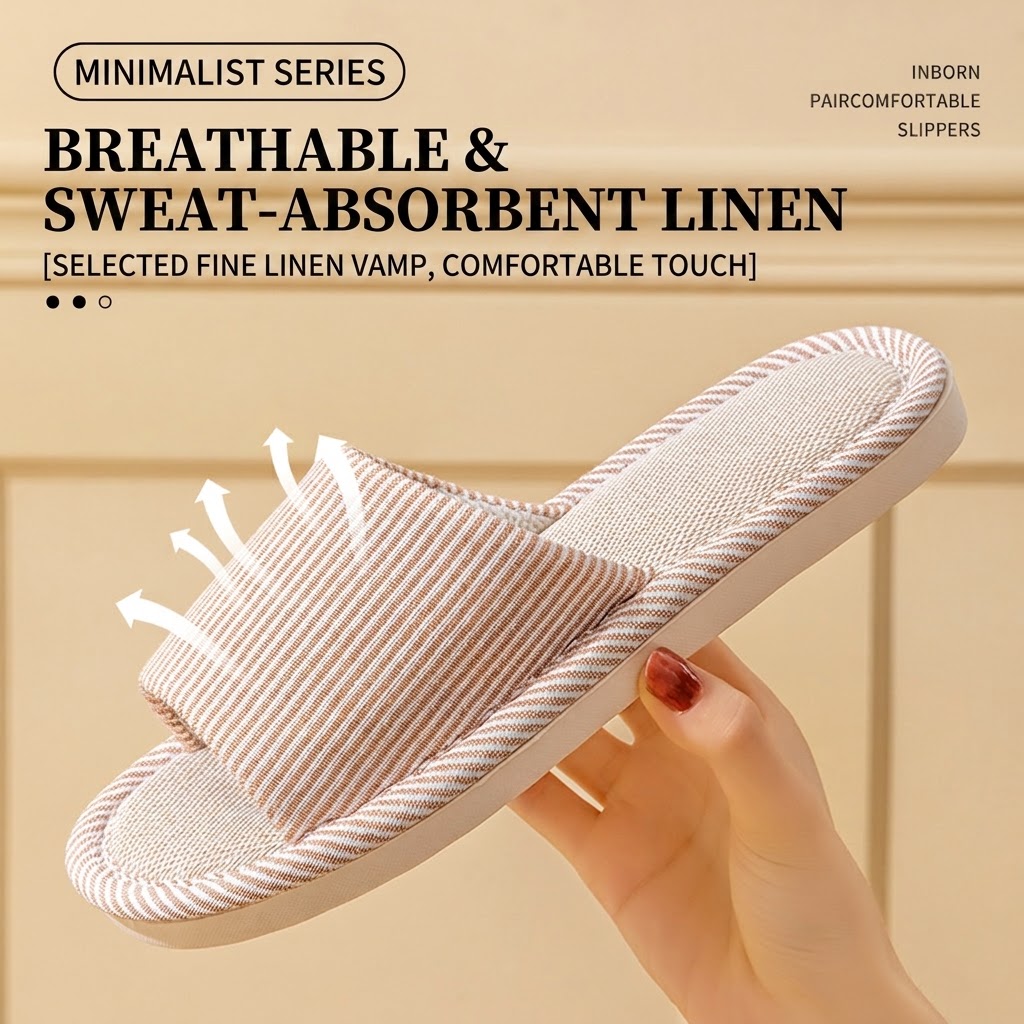 Nefes Alabilen Keten Terlik Ka - Textiles For Home incelemesi ve fiyatı